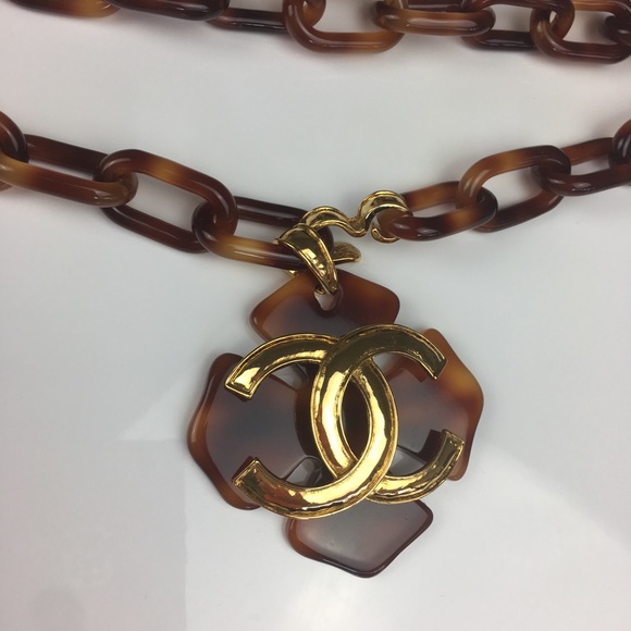 CHANEL Jewelry - Chanel Vintage Tortoiseshell Chain Necklace Belt